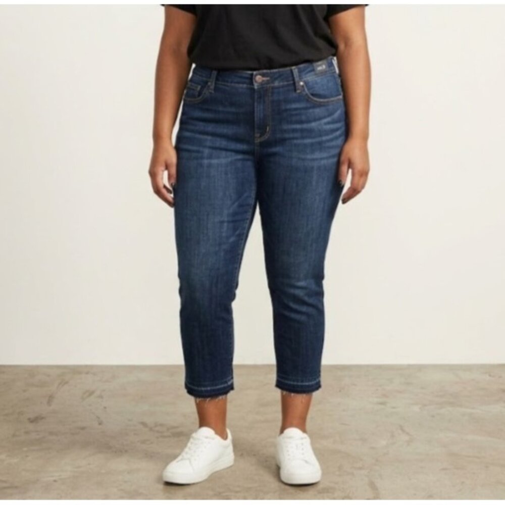 NWT Levi's Woman's 711 Ankle Skinny in Blue Story Raw Hem Stretch Jeans 22W